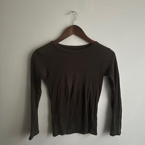 Vintage brown long sleeve baby tee